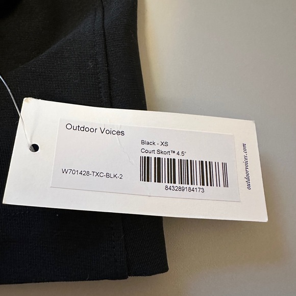 NWT Outdoor Voices Court Skort 4.5” Black Women's Skirt | Size XS - Picture 6 of 10